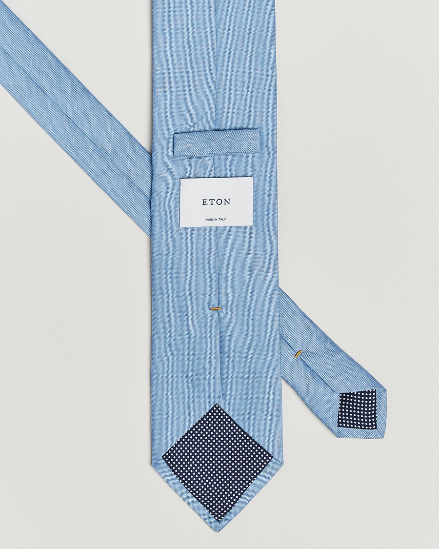 Herren | Eton Silk/Linen Tie Light Blue | Eton | Silk/Linen Tie Light Blue