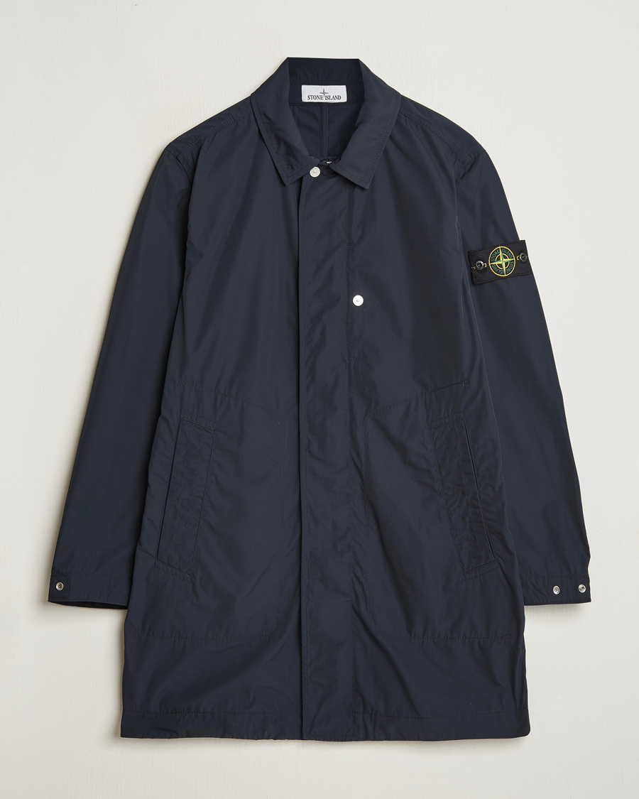 Herren | Jacken | Stone Island | Micro Twill Long Coat Navy Blue