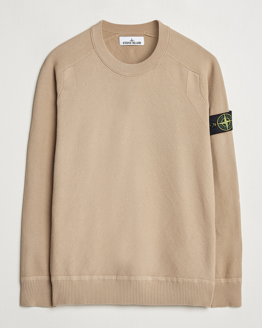 Herren | Pullover | Stone Island | Micro Stitch Organic Cotton Crew Biscuit