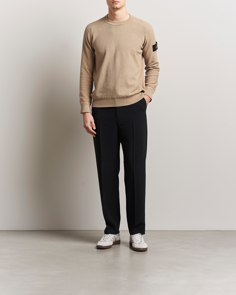 Herren | Pullover | Stone Island | Micro Stitch Organic Cotton Crew Biscuit