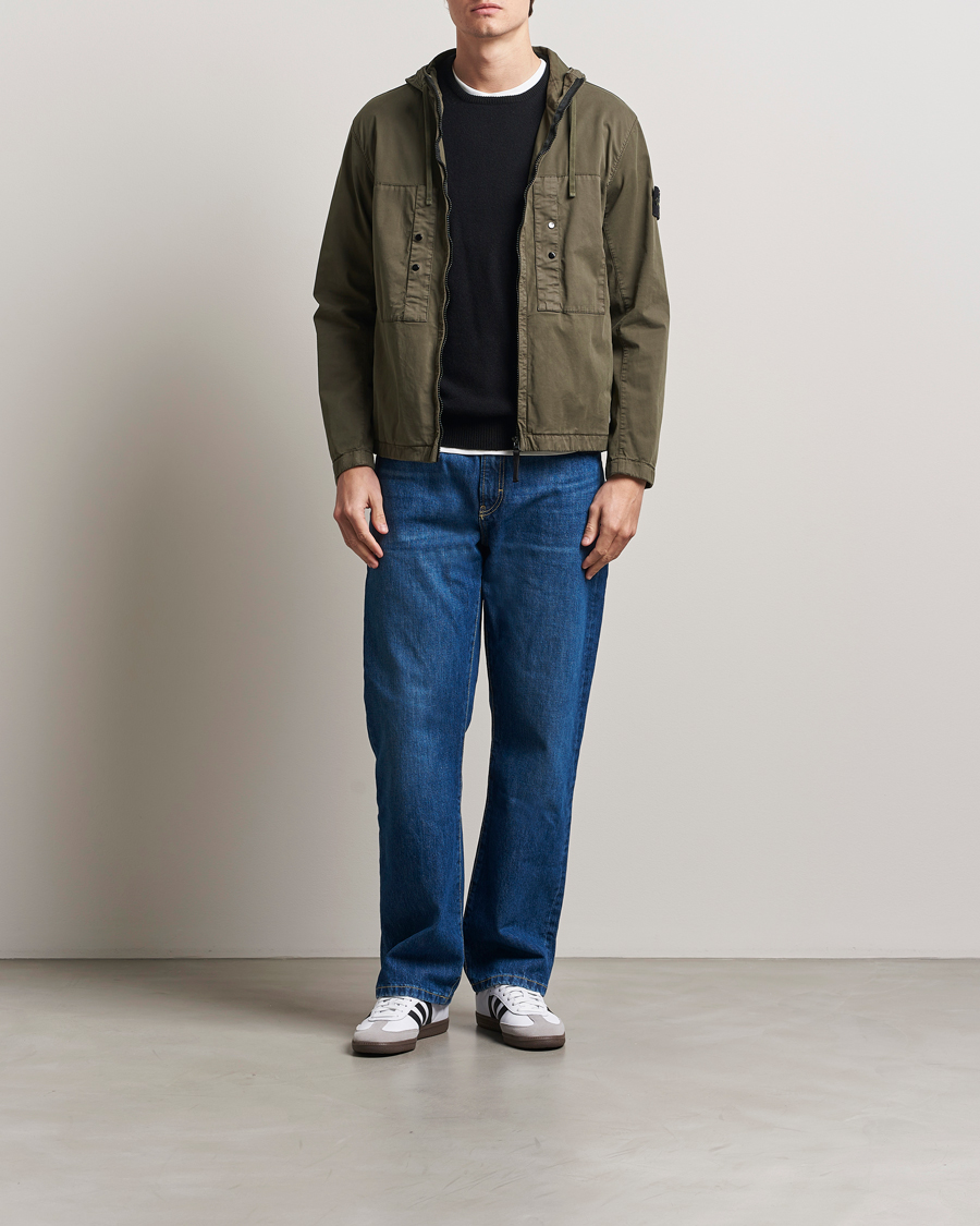 Herren | Jacken | Stone Island | Supima Cotton Stretch Hooded Jacket Military Green