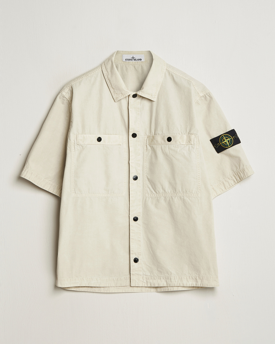 Herren | Hemden | Stone Island | Cotton Canvas Old Effect Short Sleeve Shirt Sand