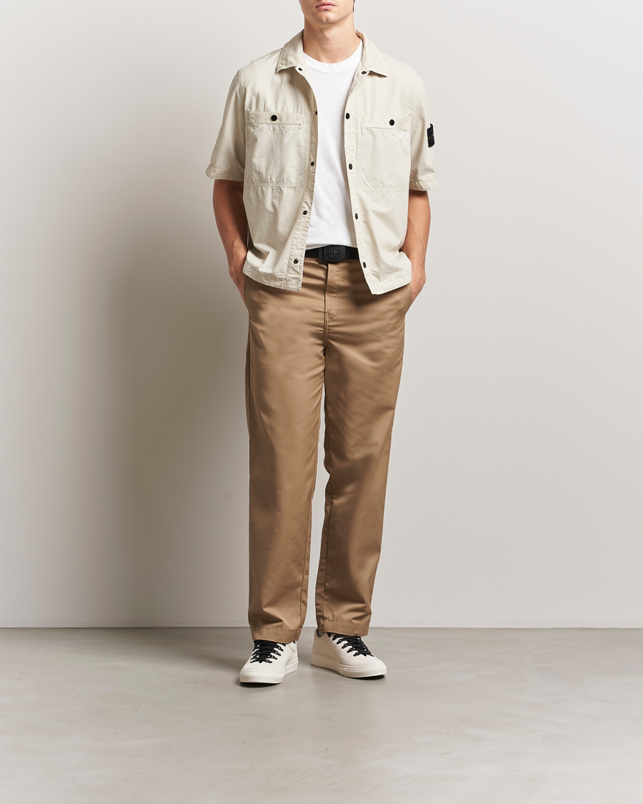 Herren | Hemden | Stone Island | Cotton Canvas Old Effect Short Sleeve Shirt Sand