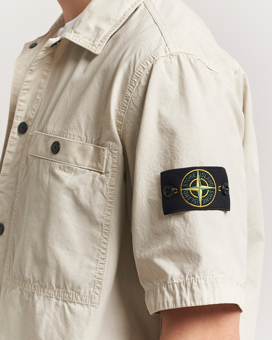 Herren | Hemden | Stone Island | Cotton Canvas Old Effect Short Sleeve Shirt Sand