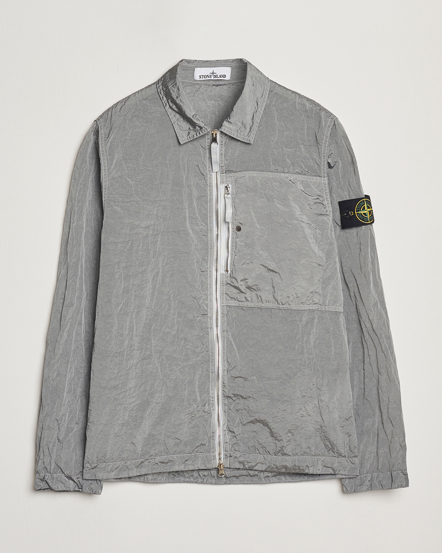 Herren | Hemden | Stone Island | Nylon Metal Zip Overshirt Pearl Grey