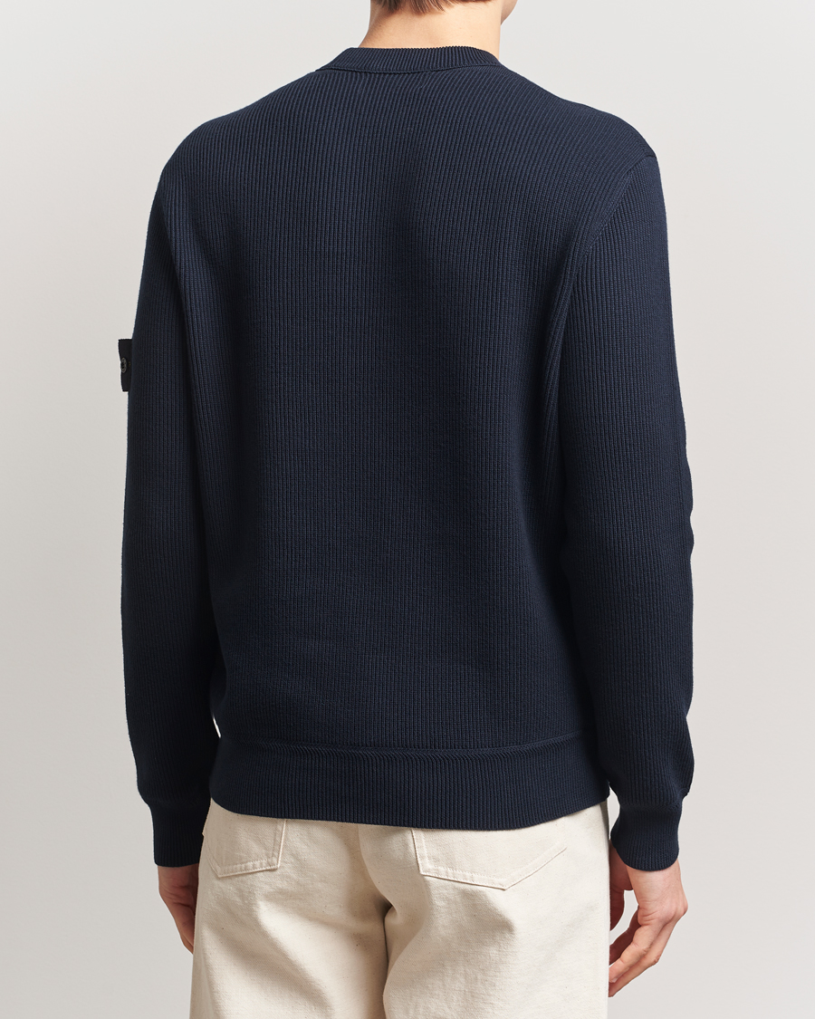 Herren | Pullover | Stone Island | Ribbed Soft Organic Cotton Crewneck Navy Blue
