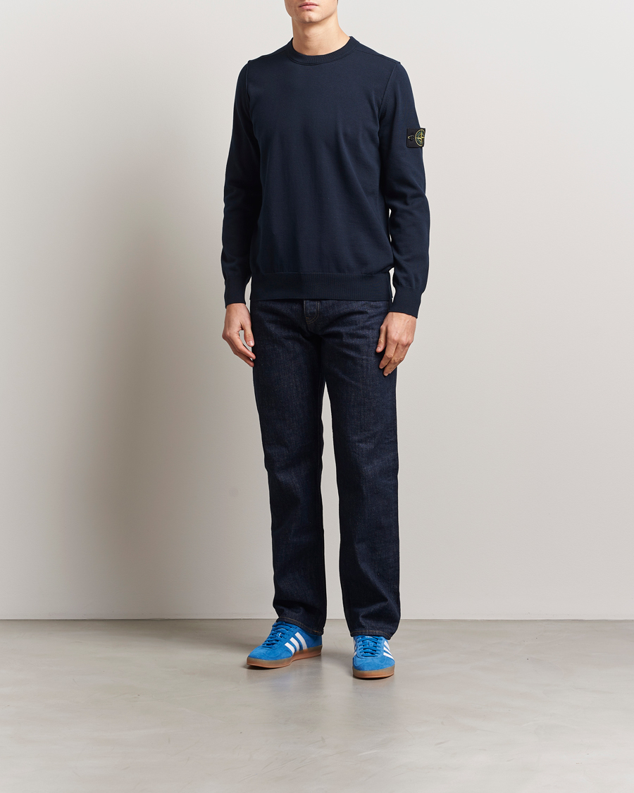 Herren | Pullover | Stone Island | Soft Organic Cotton Crew Neck Navy Blue