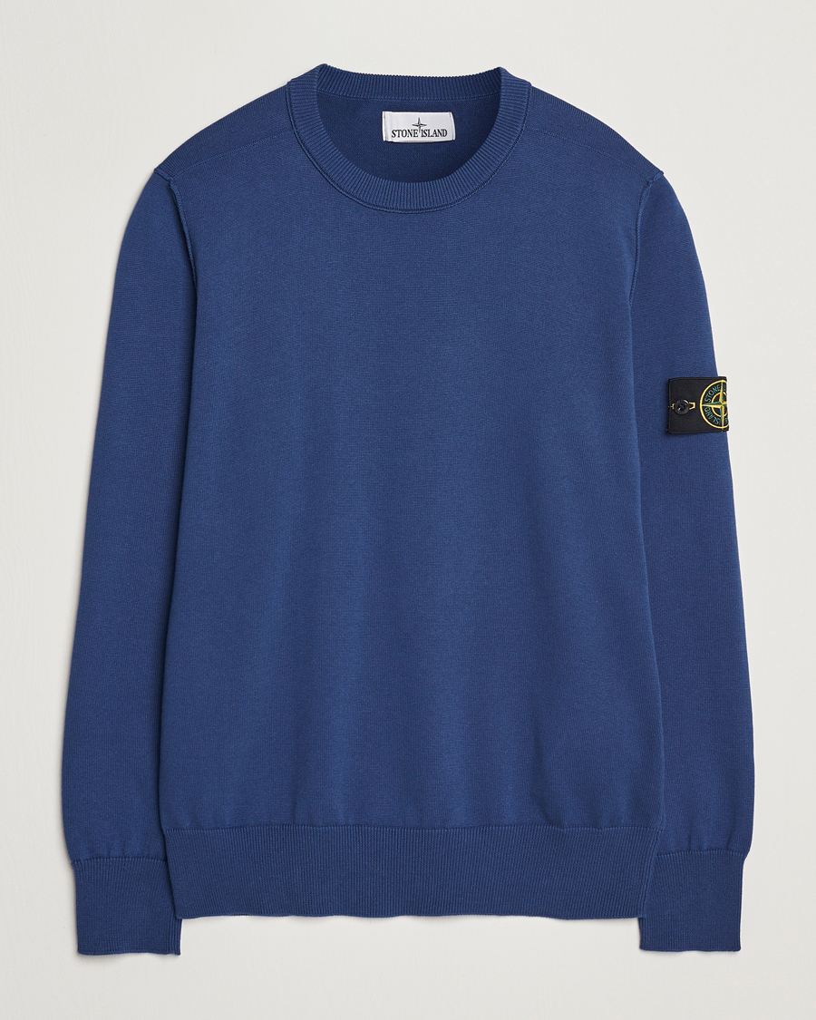 Herren | Pullover | Stone Island | Soft Organic Cotton Crew Neck Blue Marine