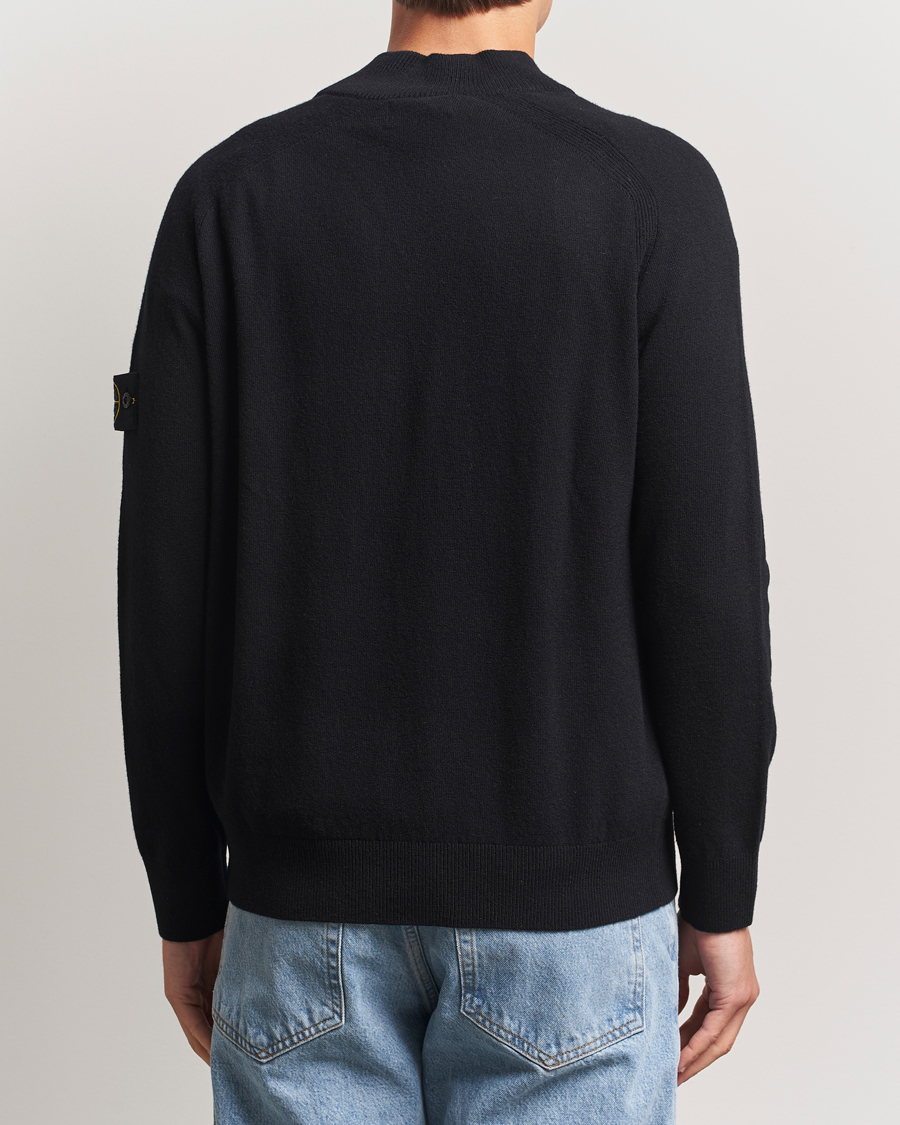 Herren | Pullover | Stone Island | Knitted Geelong Wool Half Button Zip Black