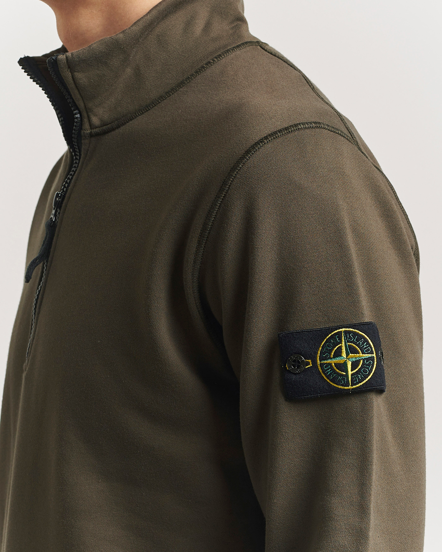 Herren | Pullover | Stone Island | Garment Dyed Fleece Half Zip Military Green