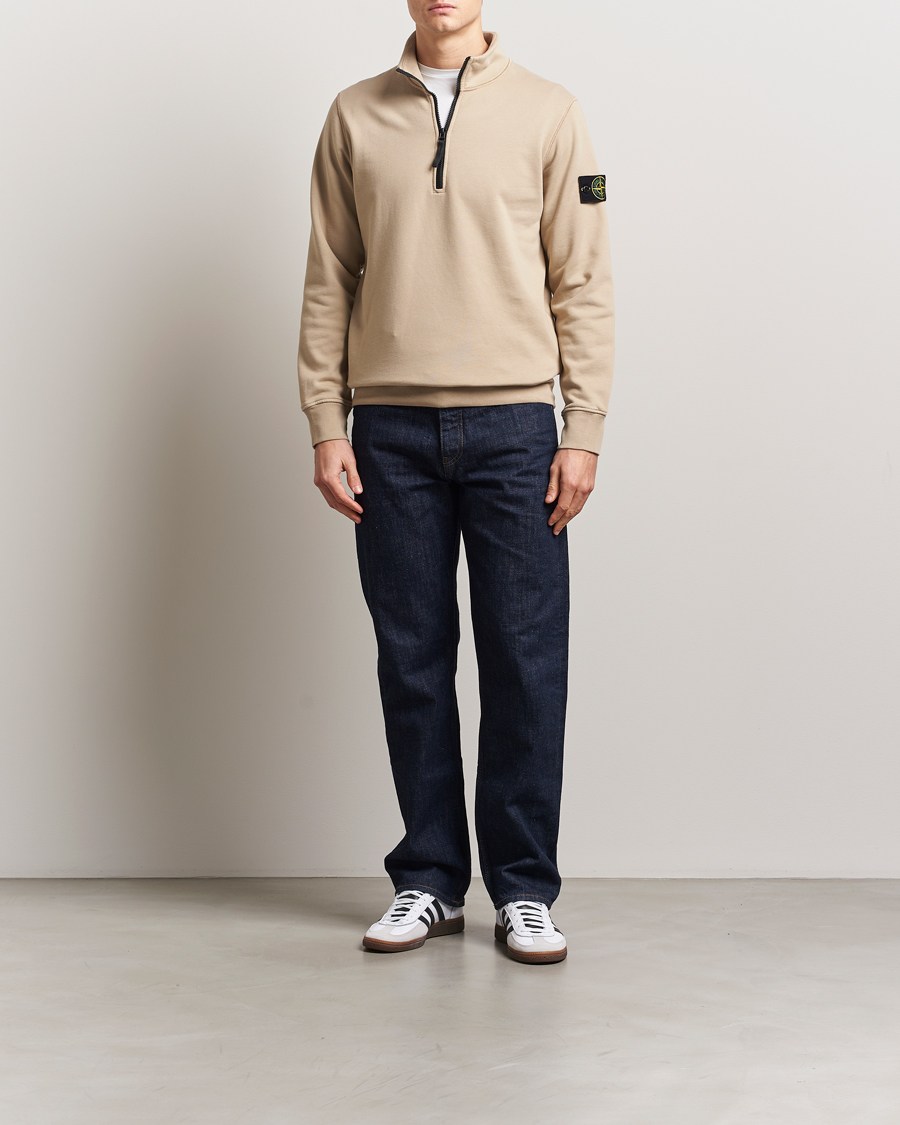 Herren | Pullover | Stone Island | Garment Dyed Fleece Half Zip Desert