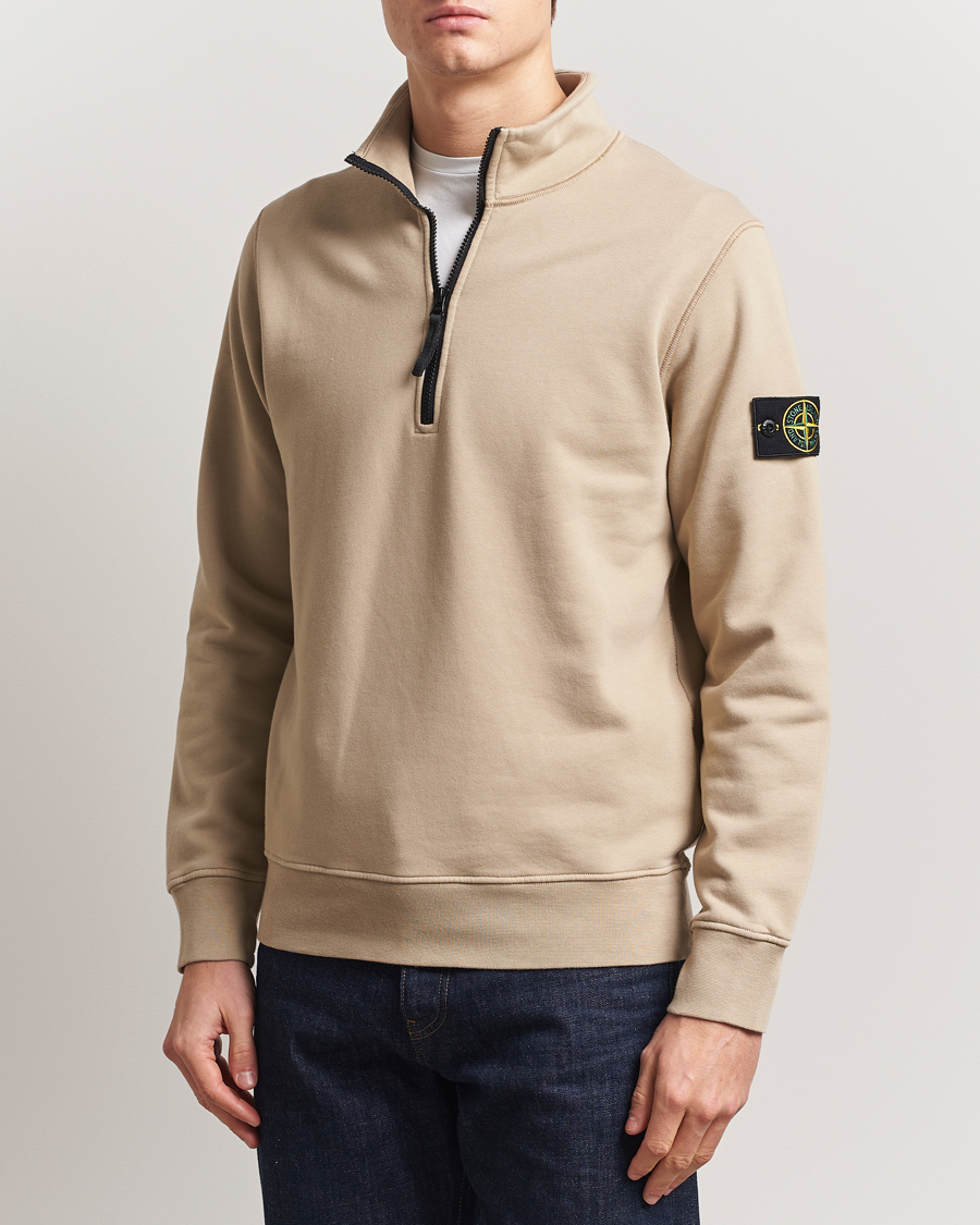 Herren | Pullover | Stone Island | Garment Dyed Fleece Half Zip Desert