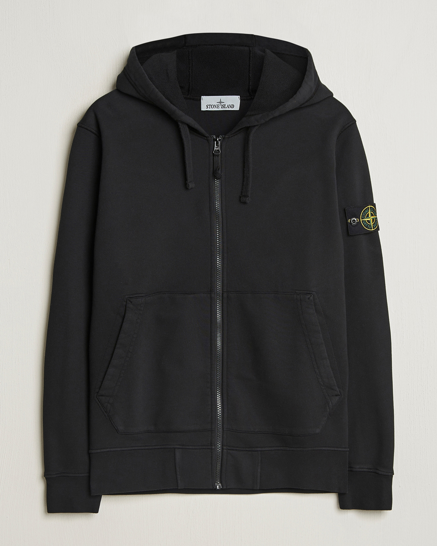 Herren | Pullover | Stone Island | Garment Dyed Fleece Full Zip Hood Black