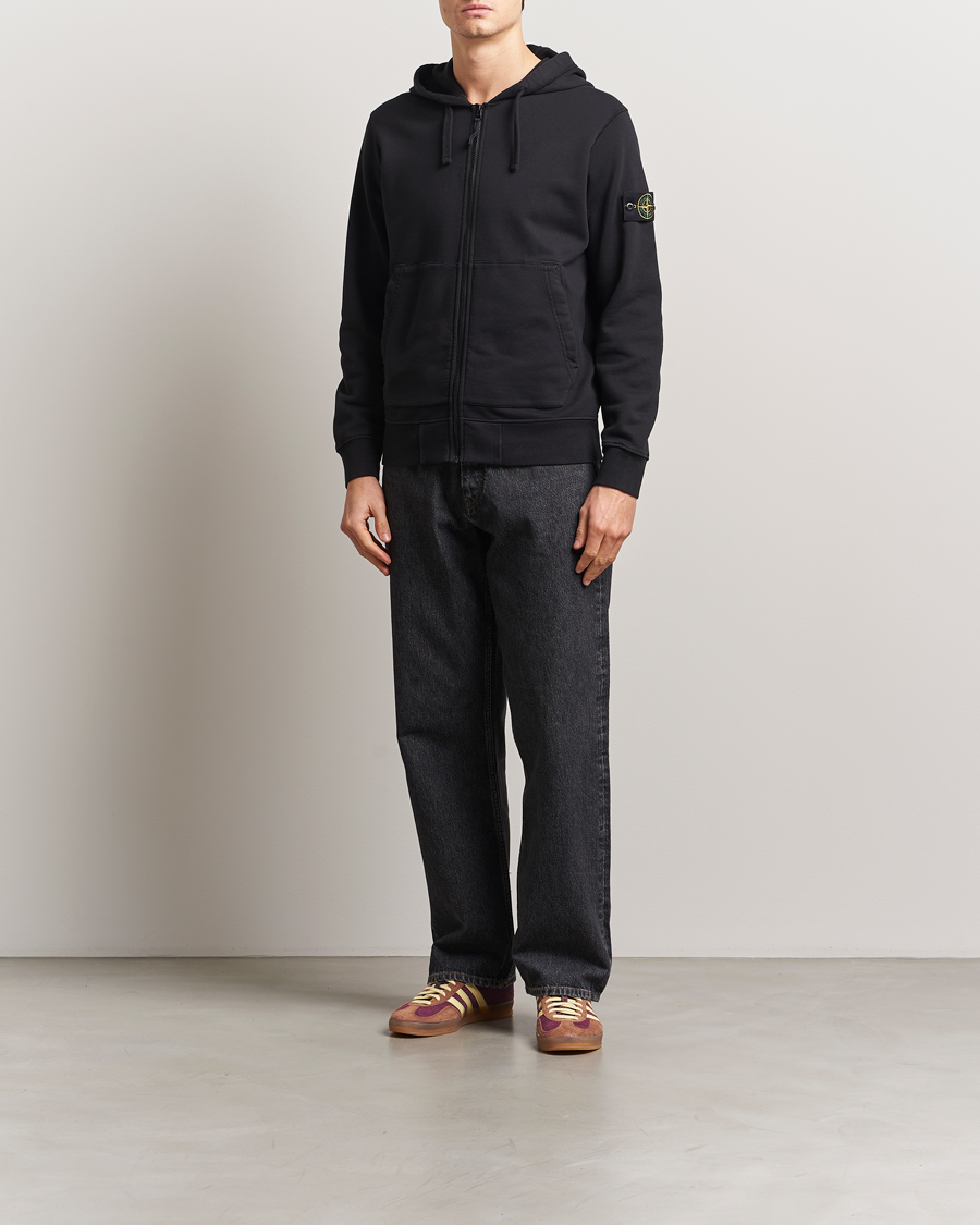Herren | Pullover | Stone Island | Garment Dyed Fleece Full Zip Hood Black