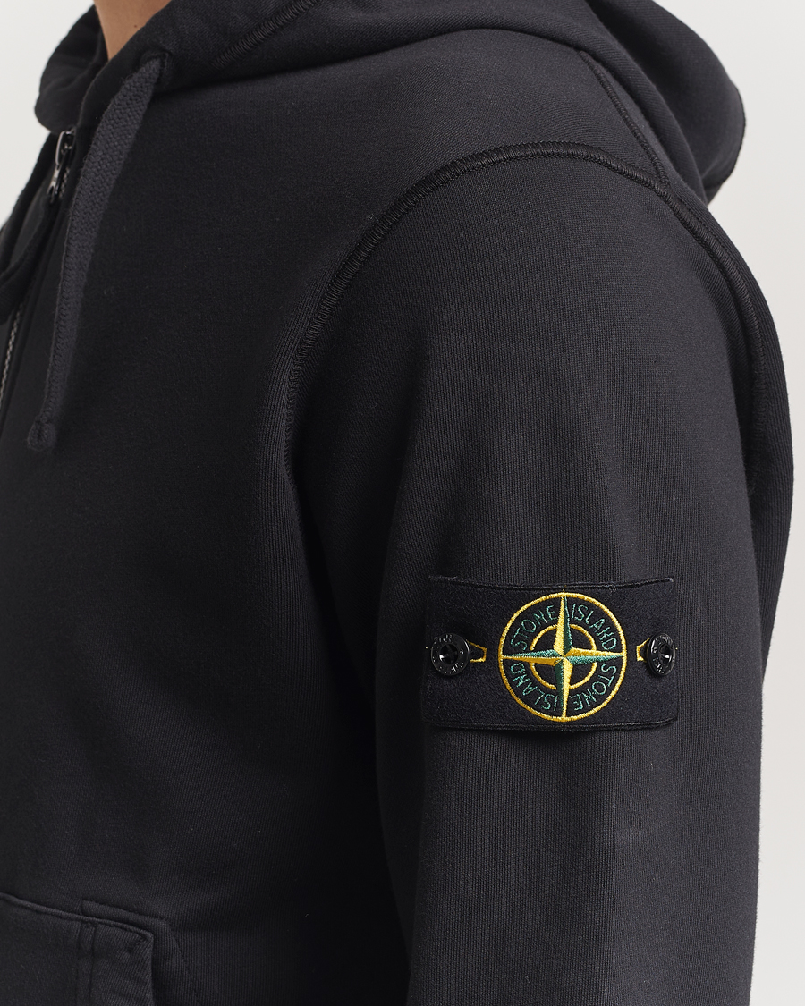 Herren | Pullover | Stone Island | Garment Dyed Fleece Full Zip Hood Black