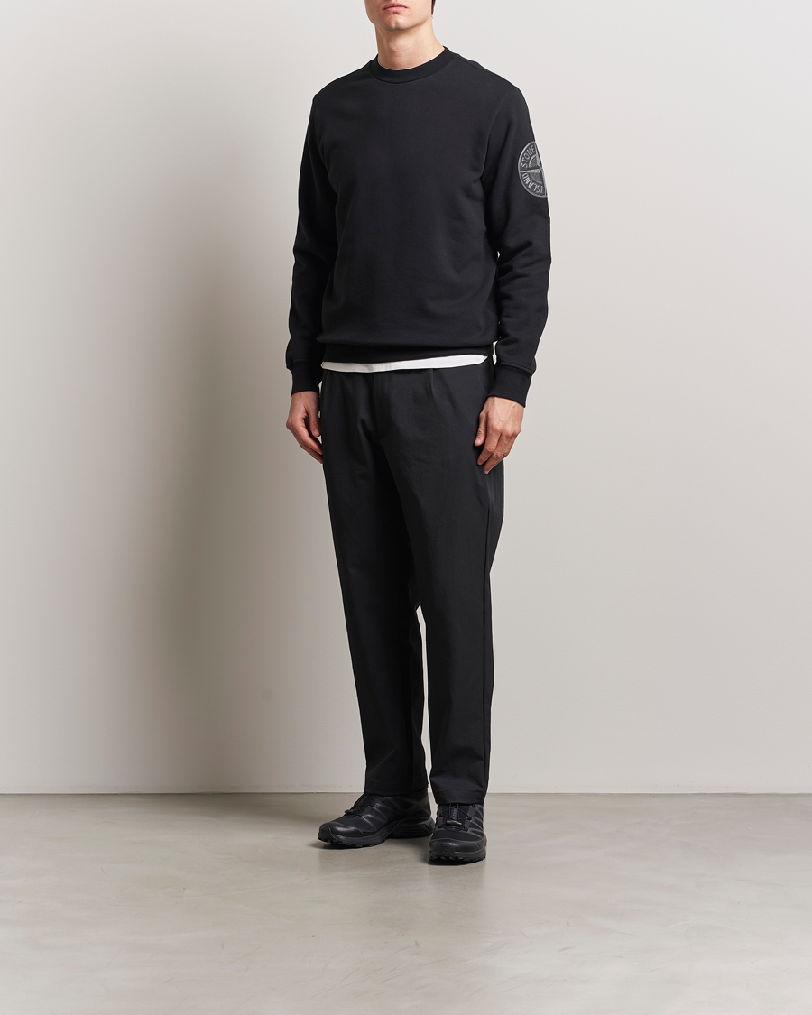 Herren | Pullover | Stone Island | Garment Dyed Fleece Sleeve Logo Sweatshirt Black