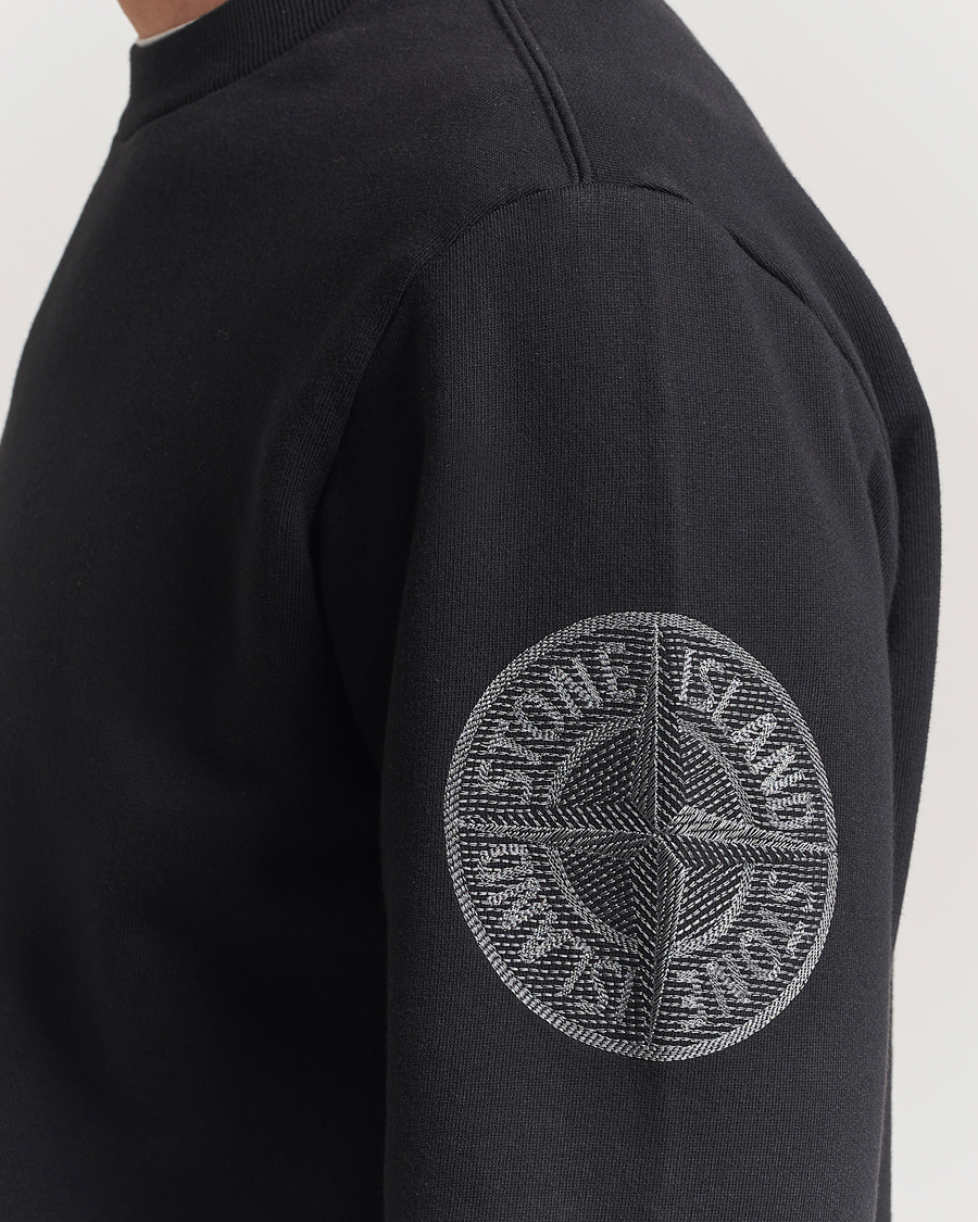 Herren | Pullover | Stone Island | Garment Dyed Fleece Sleeve Logo Sweatshirt Black