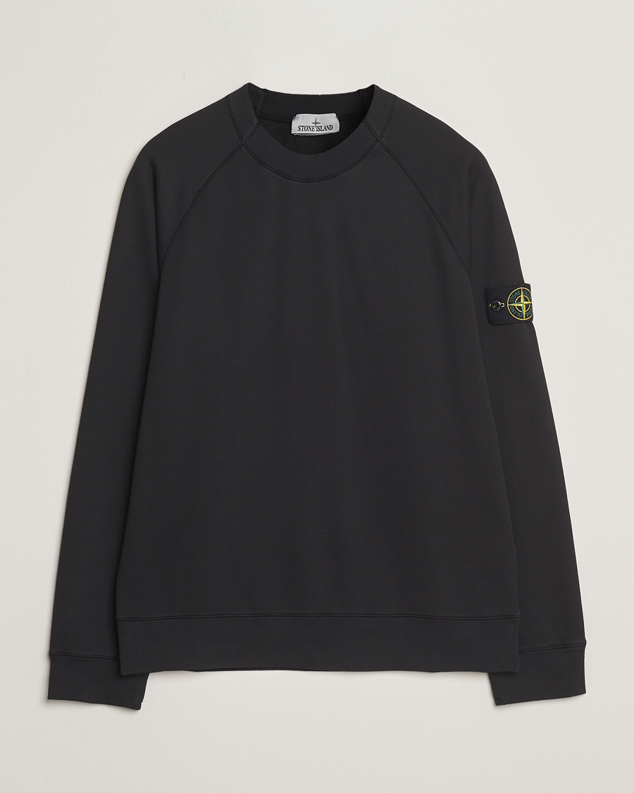Herren | Pullover | Stone Island | Light Organic Cotton Fleece Sweatshirt Black