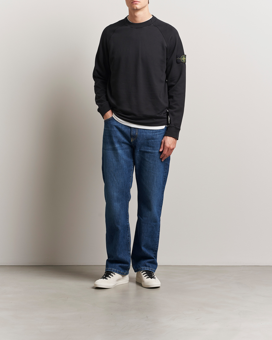 Herren | Pullover | Stone Island | Light Organic Cotton Fleece Sweatshirt Black
