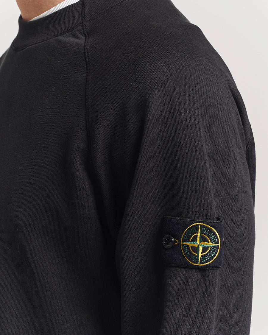 Herren | Pullover | Stone Island | Light Organic Cotton Fleece Sweatshirt Black