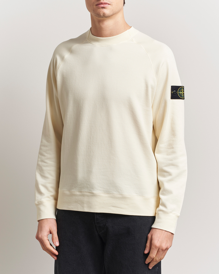 Herren | Pullover | Stone Island | Light Organic Cotton Fleece Sweatshirt Ivory