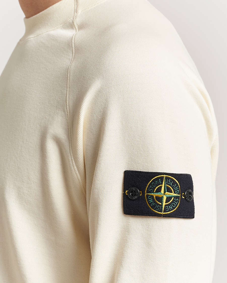 Herren | Pullover | Stone Island | Light Organic Cotton Fleece Sweatshirt Ivory