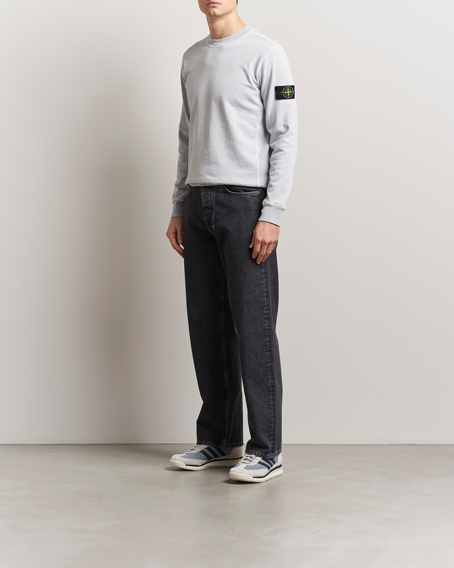 Herren | Pullover | Stone Island | Old Dyed Cotton Sweatshirt Pearl Grey