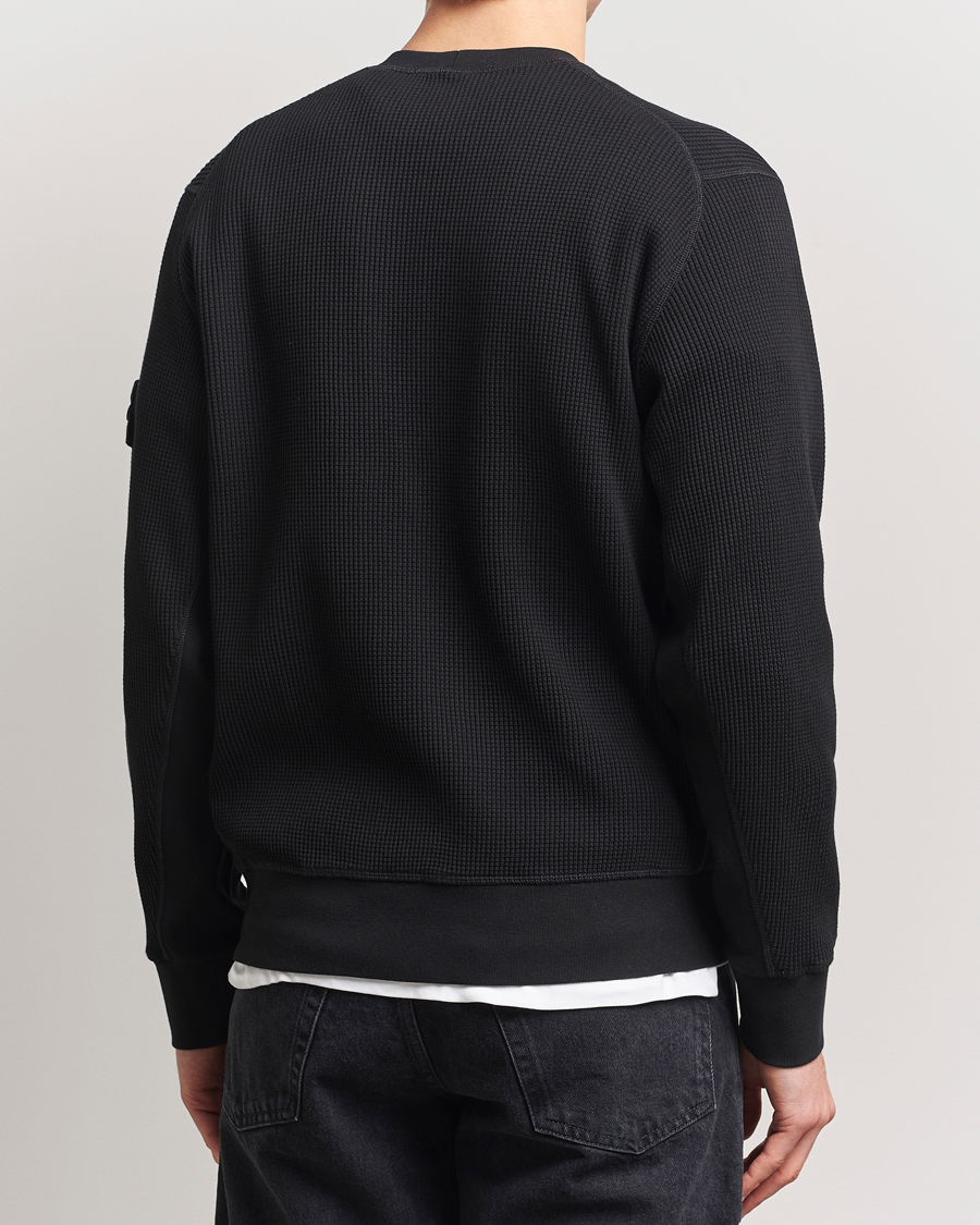 Herren | Pullover | Stone Island | Organic Cotton Waffle Fleece Sweatshirt Black