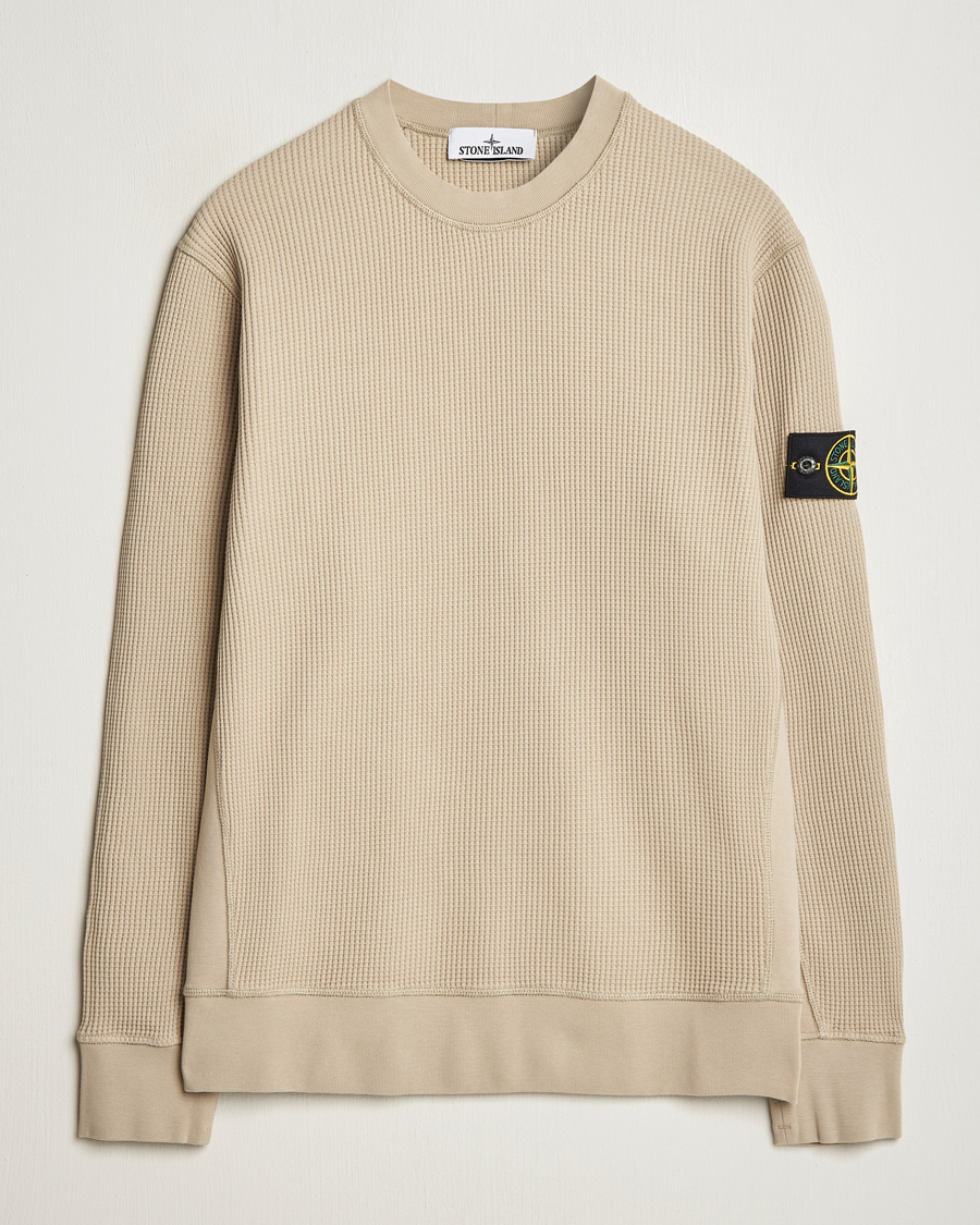 Herren | Pullover | Stone Island | Organic Cotton Waffle Fleece Sweatshirt Desert