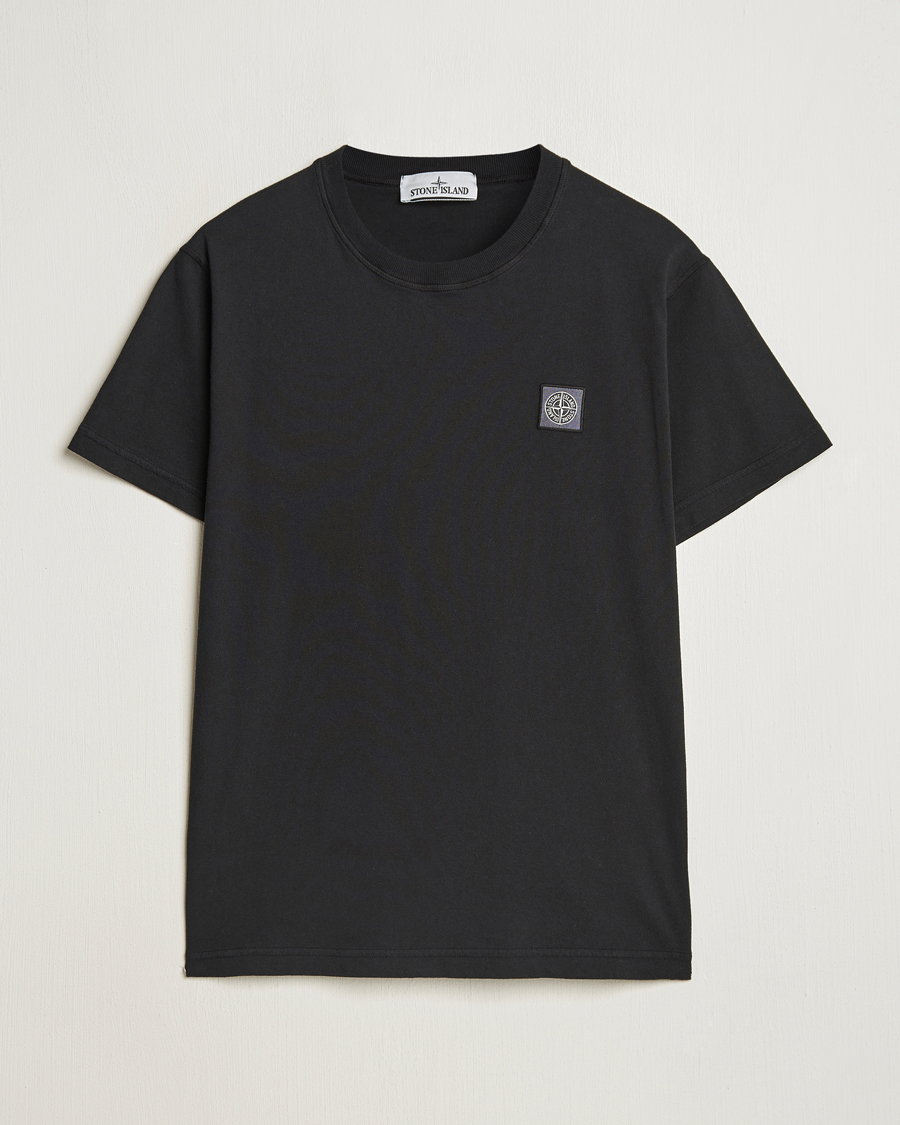 Herren | T-Shirts | Stone Island | Organic Cotton Fissato Effect T-Shirt Black