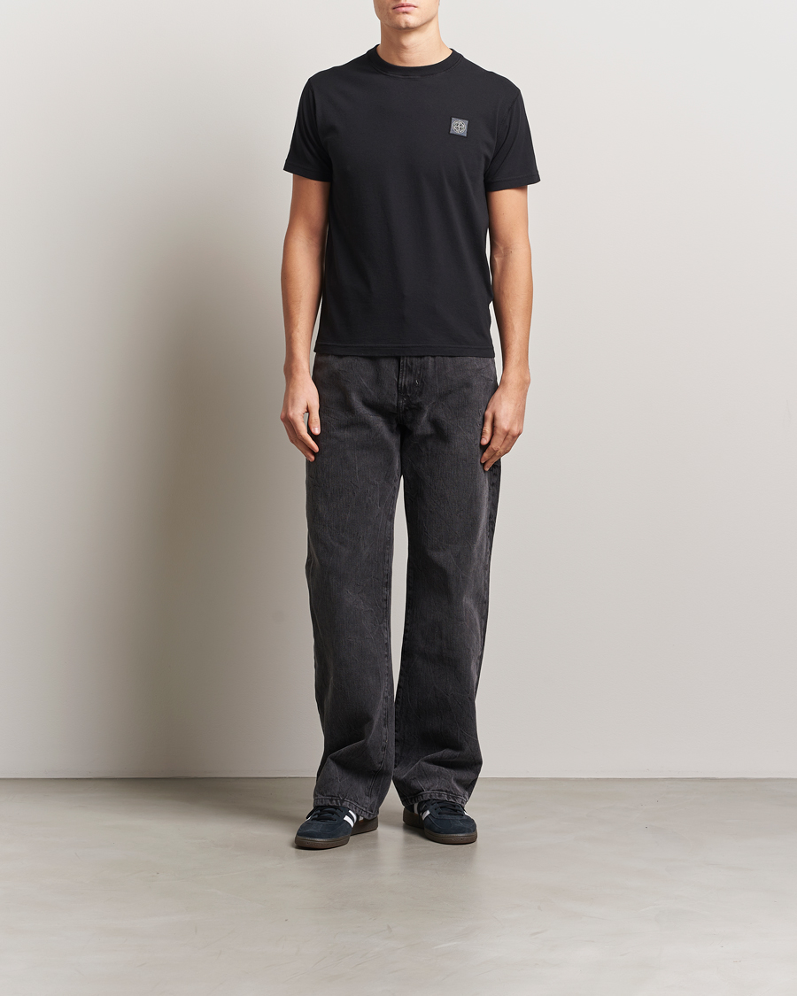 Herren | T-Shirts | Stone Island | Organic Cotton Fissato Effect T-Shirt Black