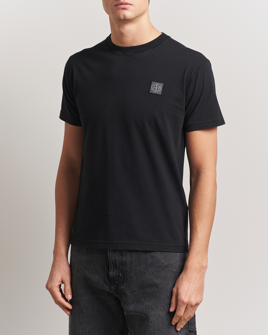 Herren | T-Shirts | Stone Island | Organic Cotton Fissato Effect T-Shirt Black