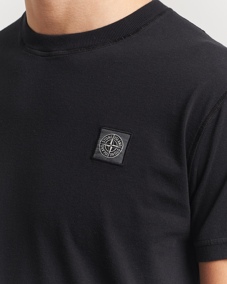 Herren | T-Shirts | Stone Island | Organic Cotton Fissato Effect T-Shirt Black