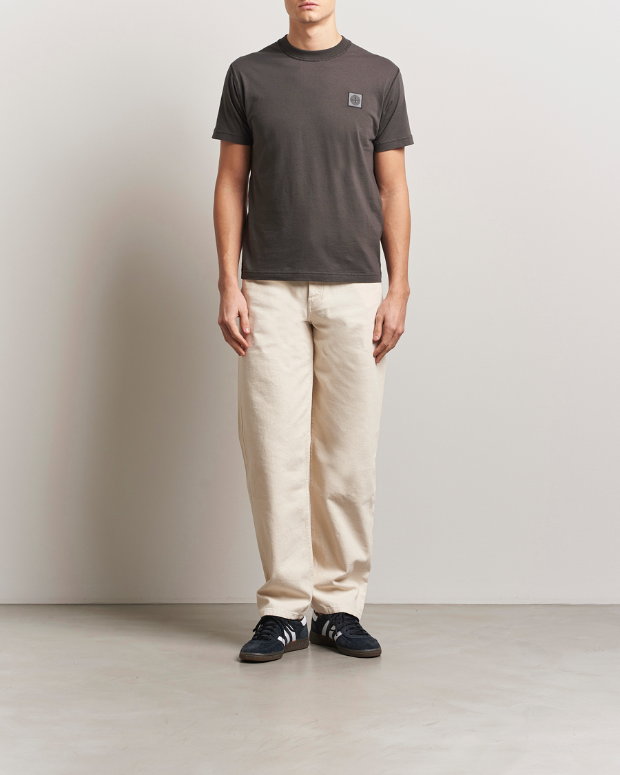 Herren | T-Shirts | Stone Island | Organic Cotton Fissato Effect T-Shirt Charcoal