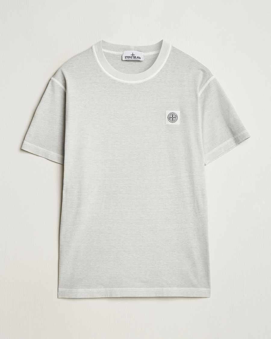 Herren | T-Shirts | Stone Island | Organic Cotton Fissato Effect T-Shirt Pearl Grey