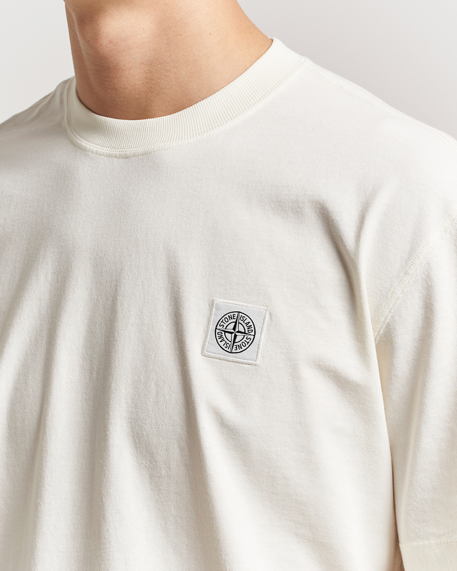 Herren | T-Shirts | Stone Island | Combed Organic Cotton T-Shirt Ivory