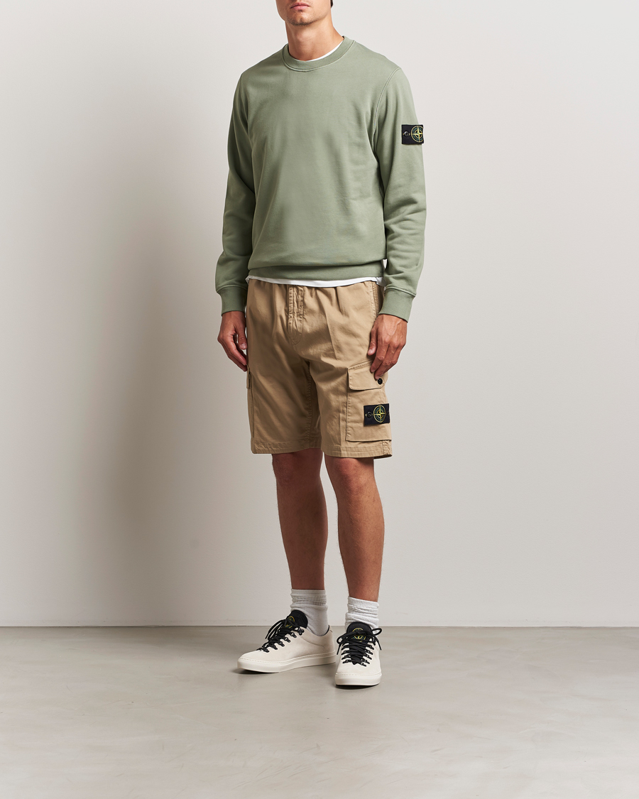 Herren | Shorts | Stone Island | Organic Cotton Stretch Satin Drawstring Shorts Biscuit