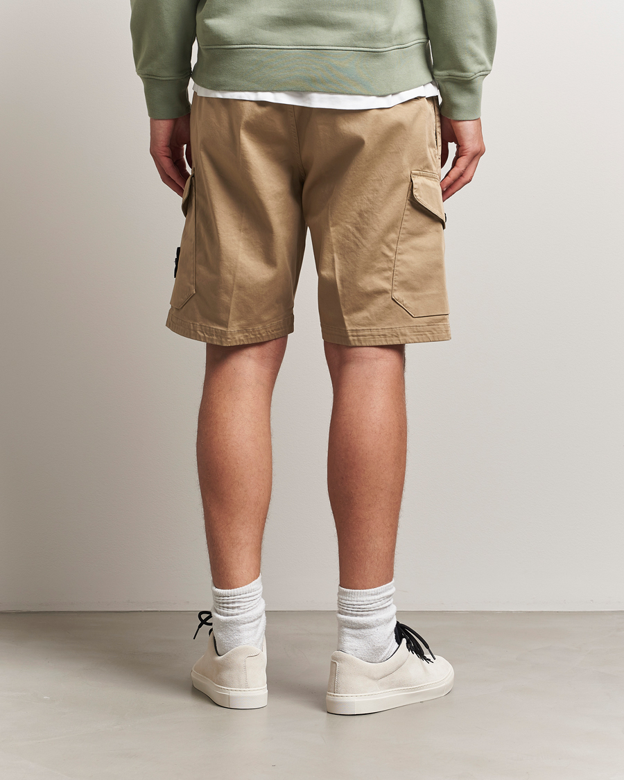 Herren | Shorts | Stone Island | Organic Cotton Stretch Satin Drawstring Shorts Biscuit