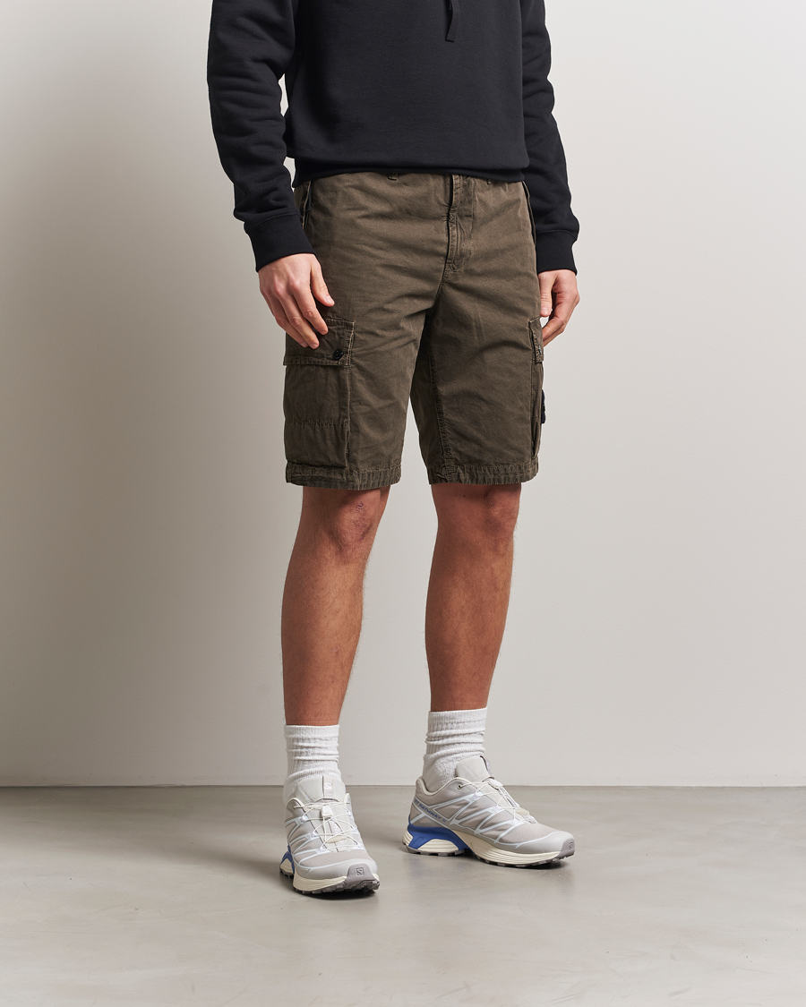 Herren | Shorts | Stone Island | Brushed Cotton Canvas Cargo Shorts Military Green