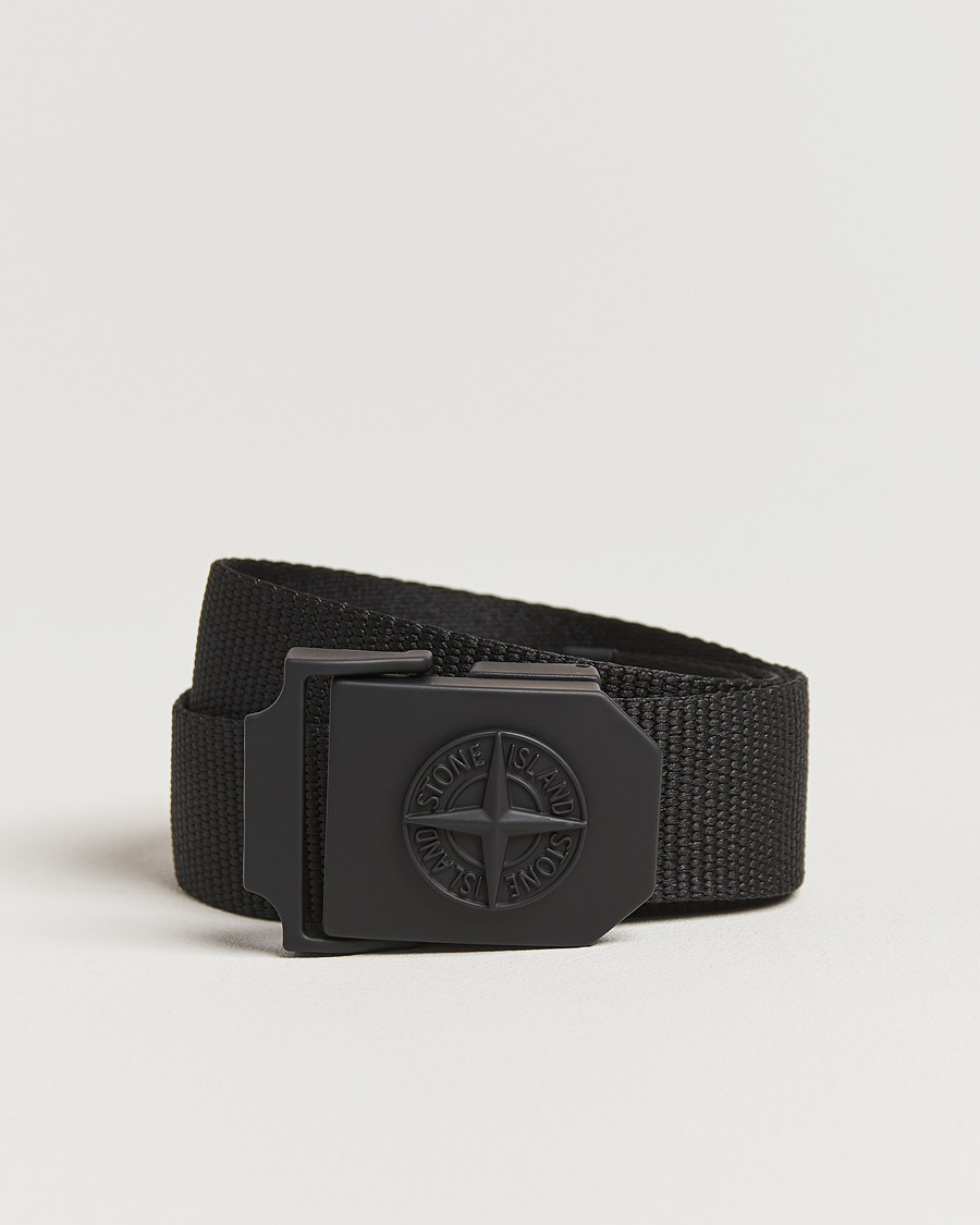 Herren | Stone Island Textile Belt Black | Stone Island | Textile Belt Black