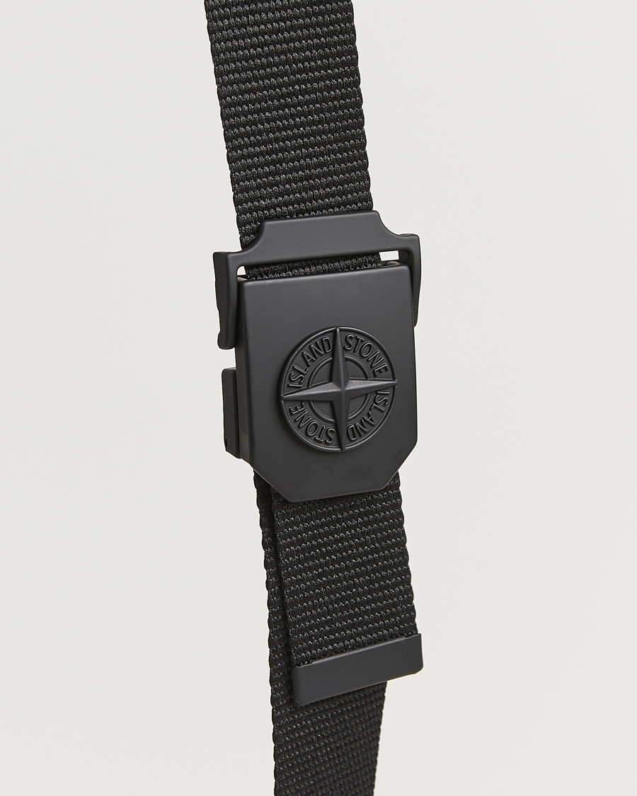 Herren | Stone Island Textile Belt Black | Stone Island | Textile Belt Black