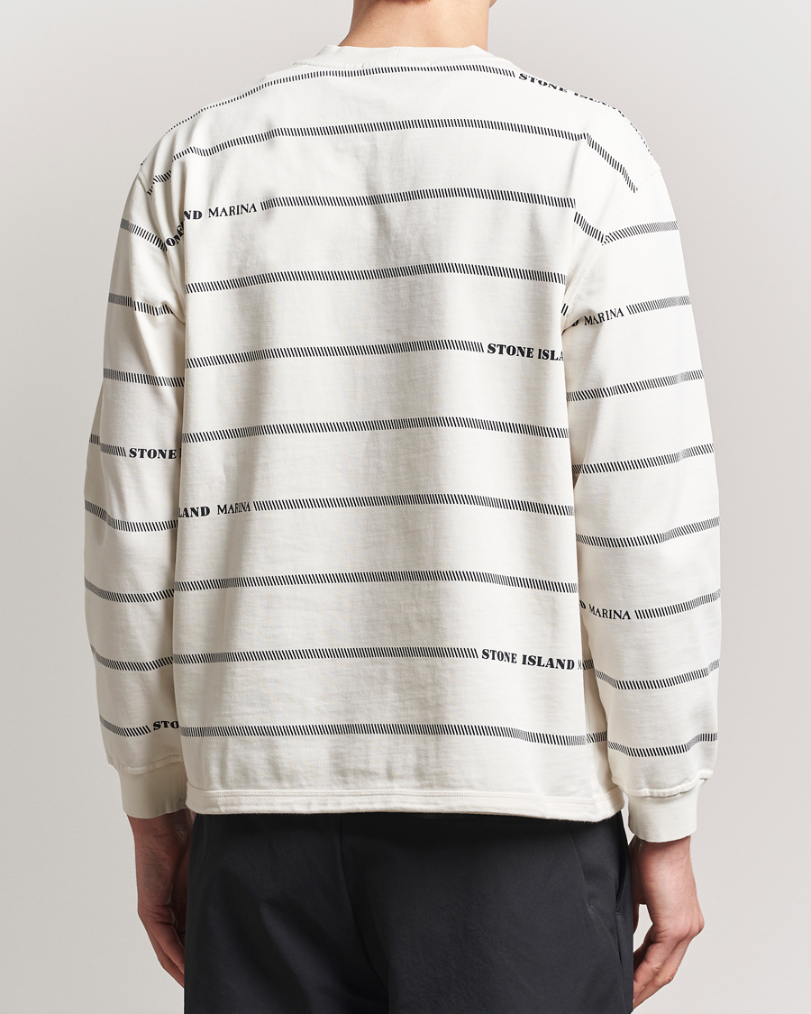 Herren | Pullover | Stone Island | Marina Striped Cotton Sweatshirt Ivory