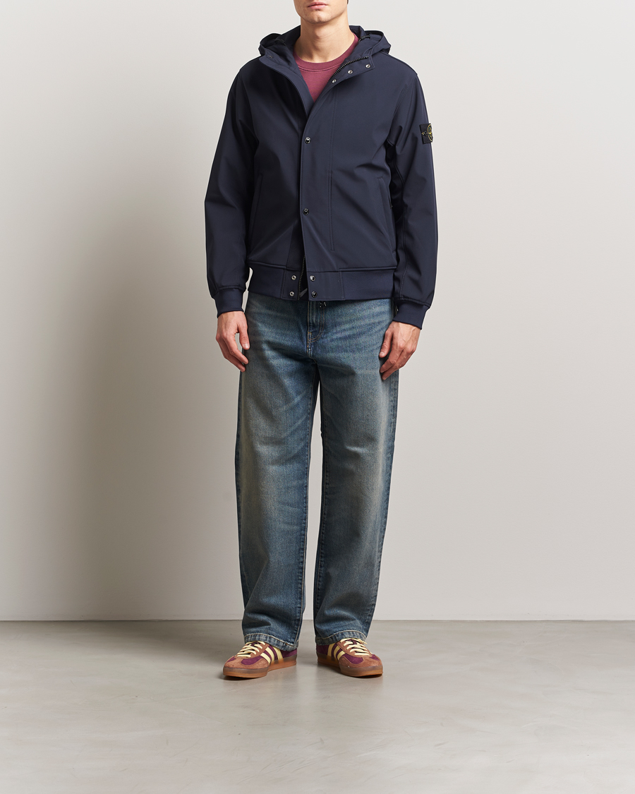 Herren | Jacken | Stone Island | Soft Shell Hooded Jacket Navy Blue