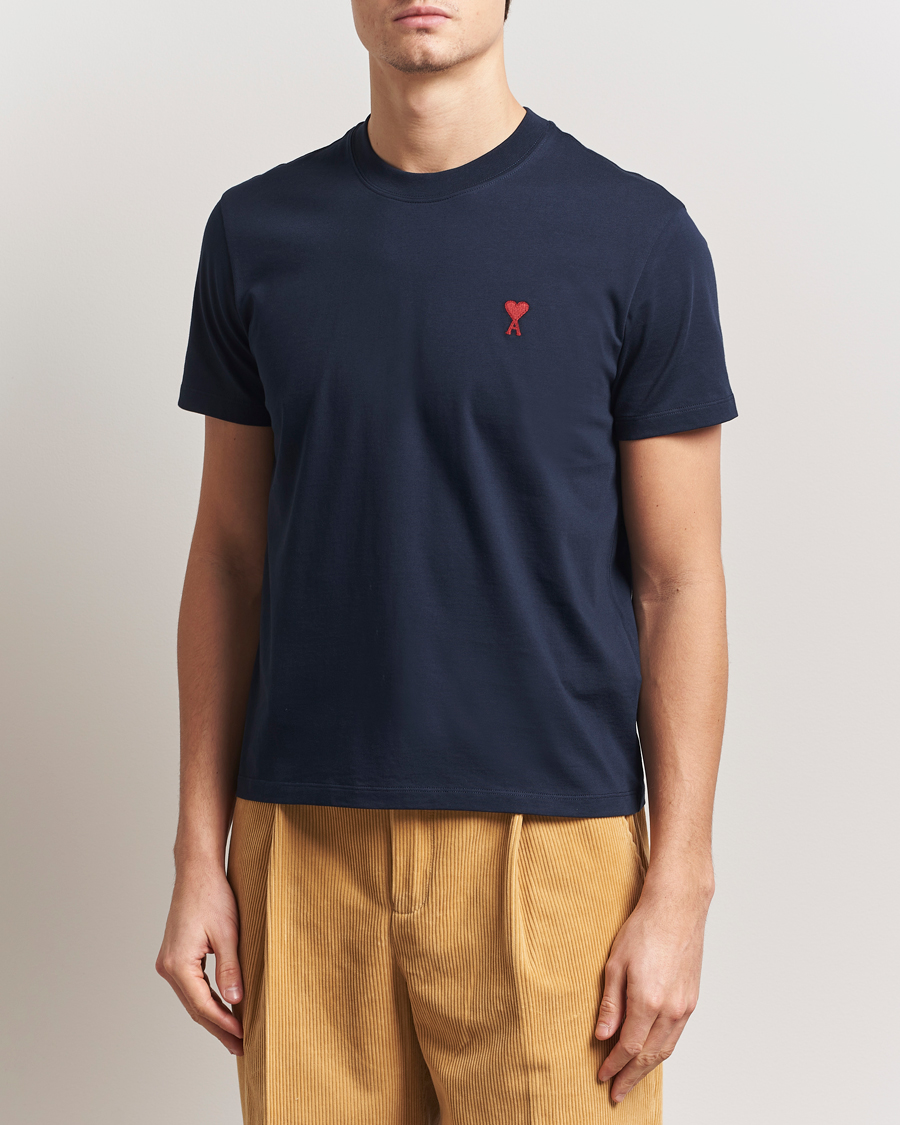 Herren | T-Shirts | AMI | Heart Logo T-Shirt Night Blue