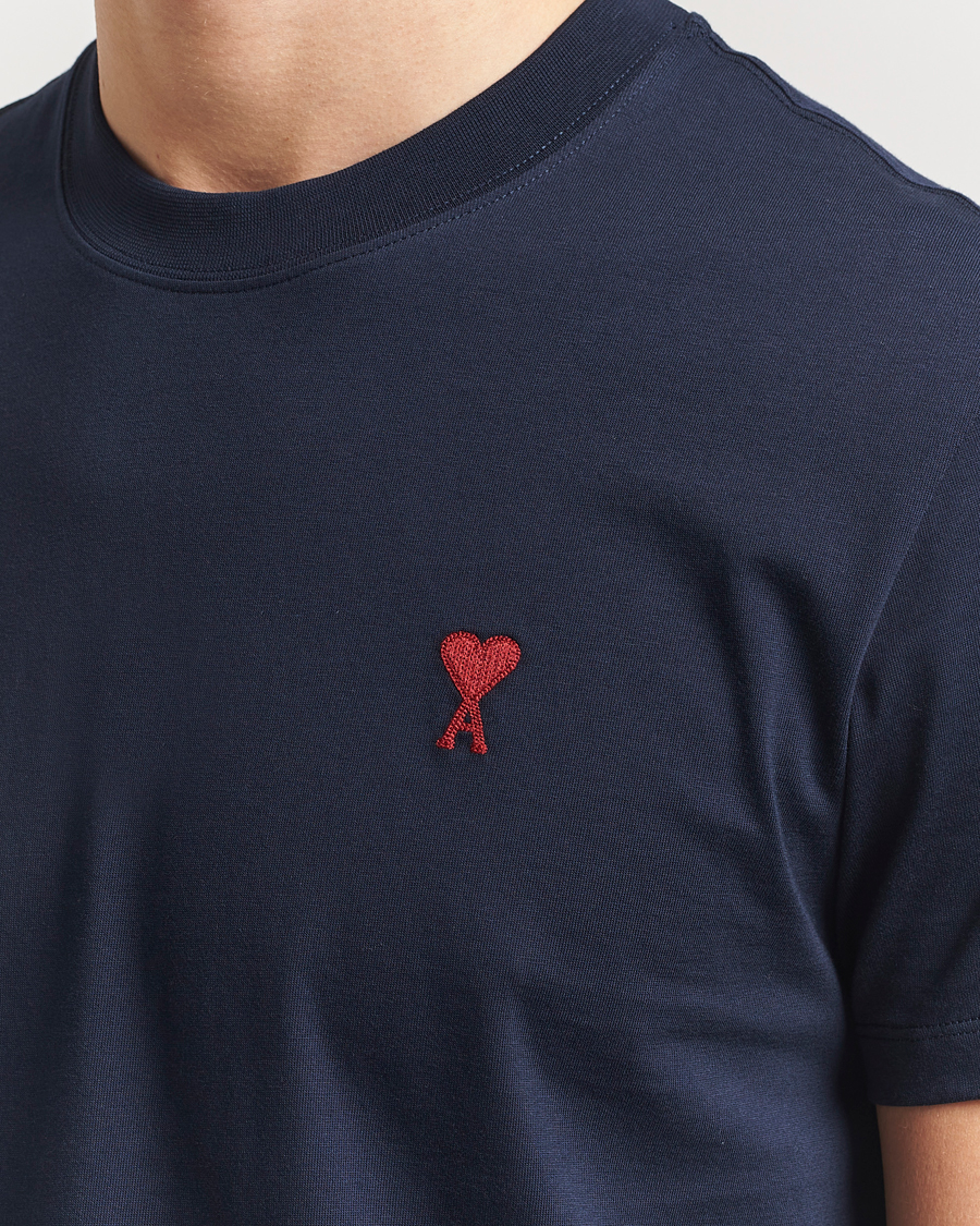 Herren | T-Shirts | AMI | Heart Logo T-Shirt Night Blue