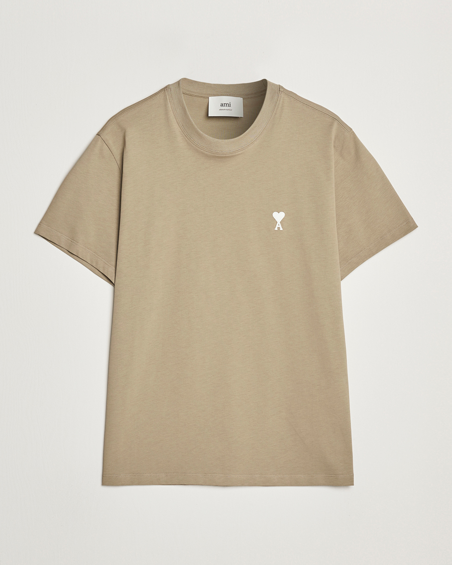 Herren | T-Shirts | AMI | Off White Heart Logo T-Shirt Beige