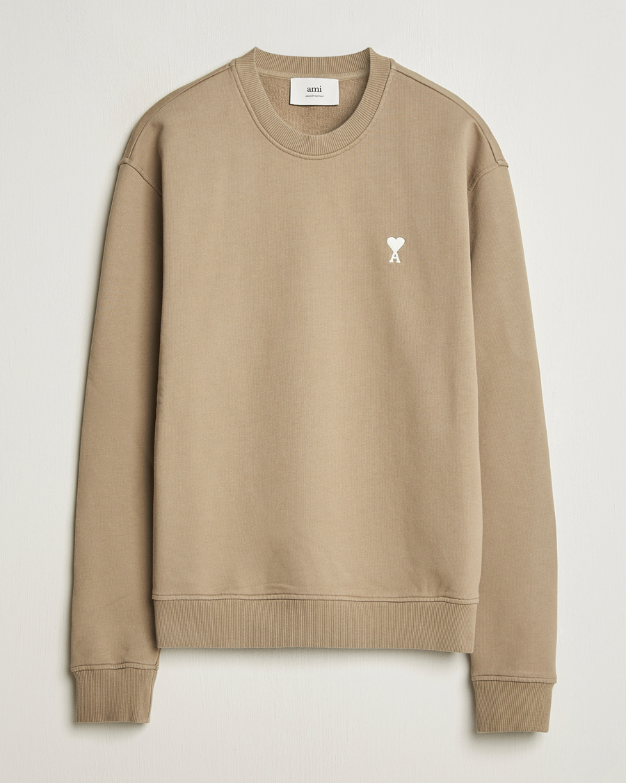 Herren | Pullover | AMI | Off White Heart Logo Sweatshirt Beige