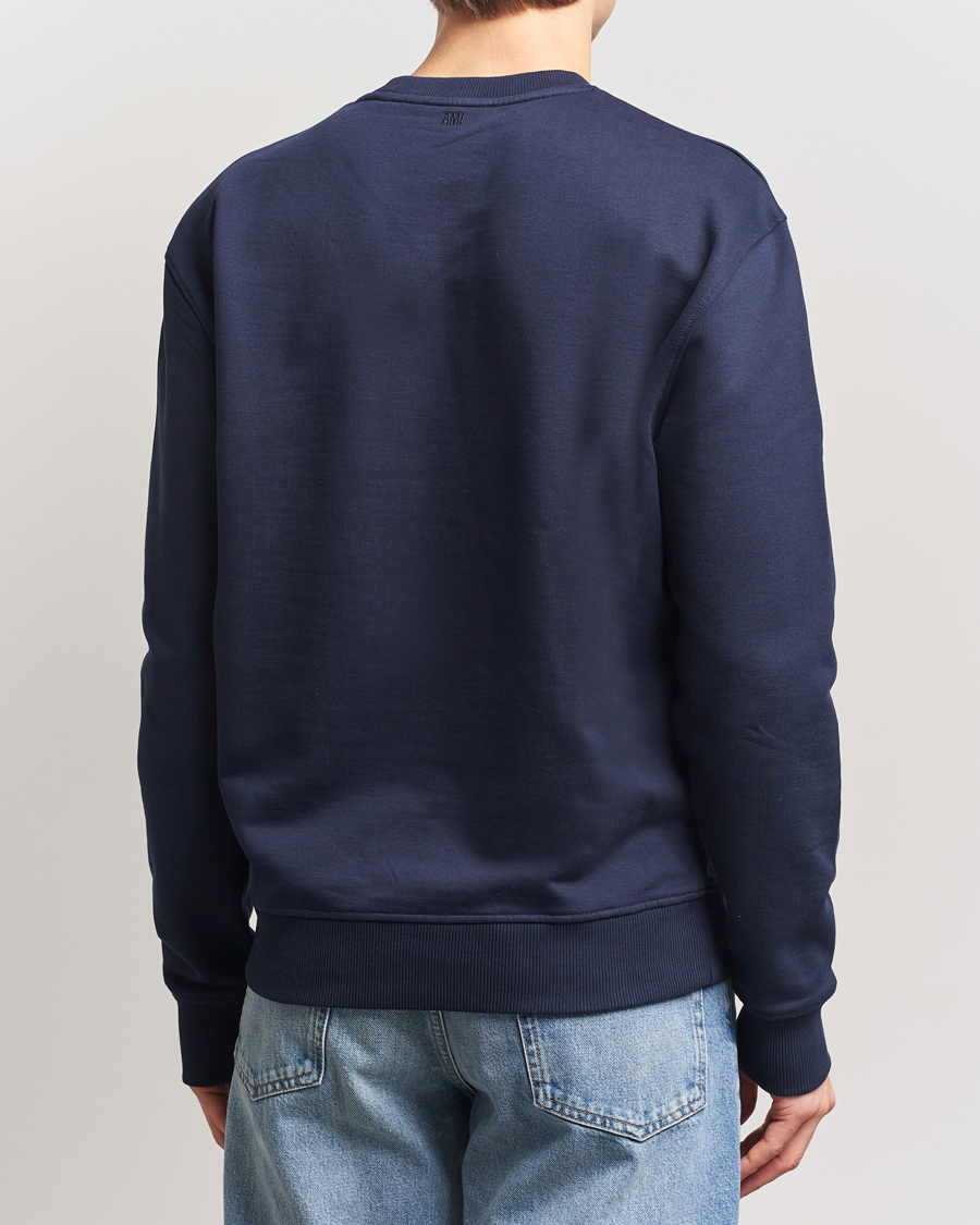 Herren | Pullover | AMI | Off White Heart Logo Sweatshirt Night Blue
