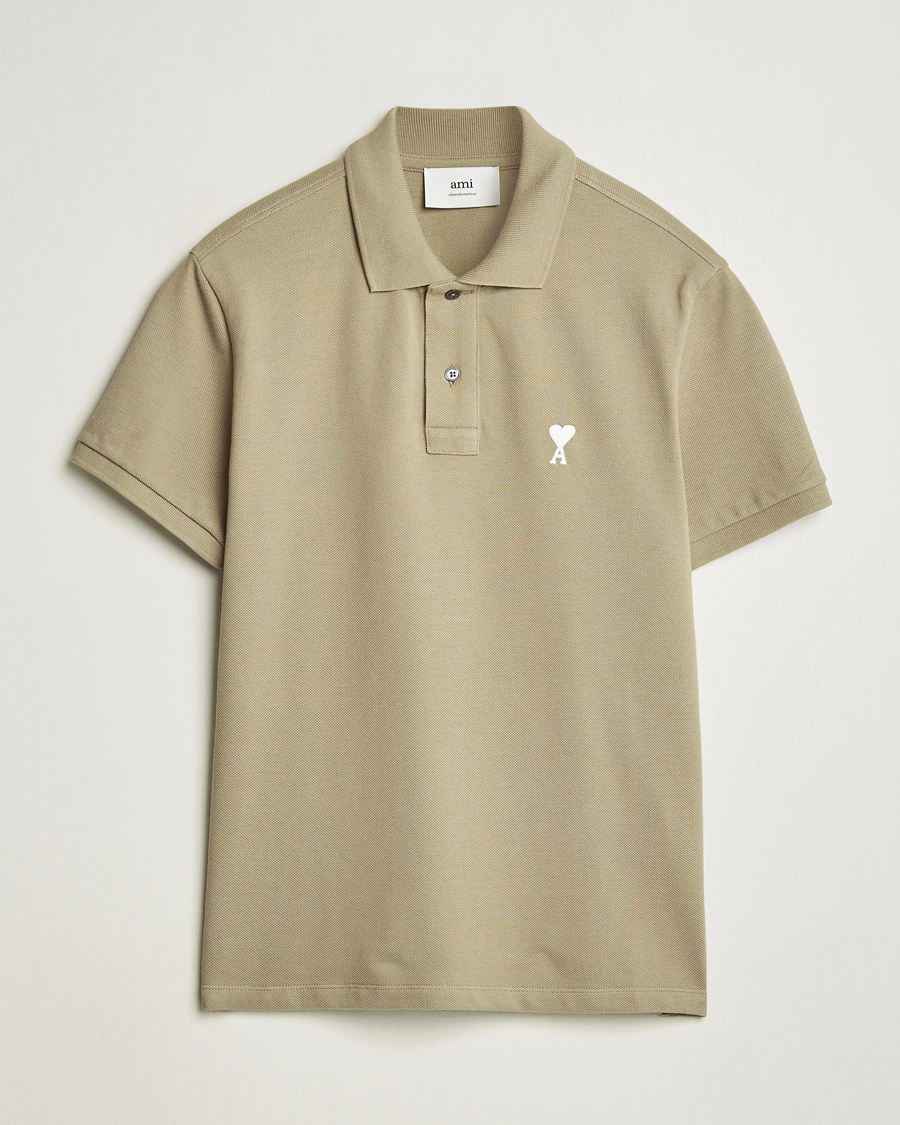 Herren | Poloshirts | AMI | Off White Heart Logo Polo Beige