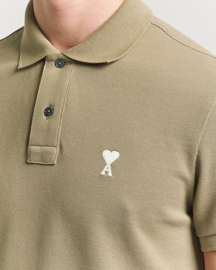 Herren | Poloshirts | AMI | Off White Heart Logo Polo Beige